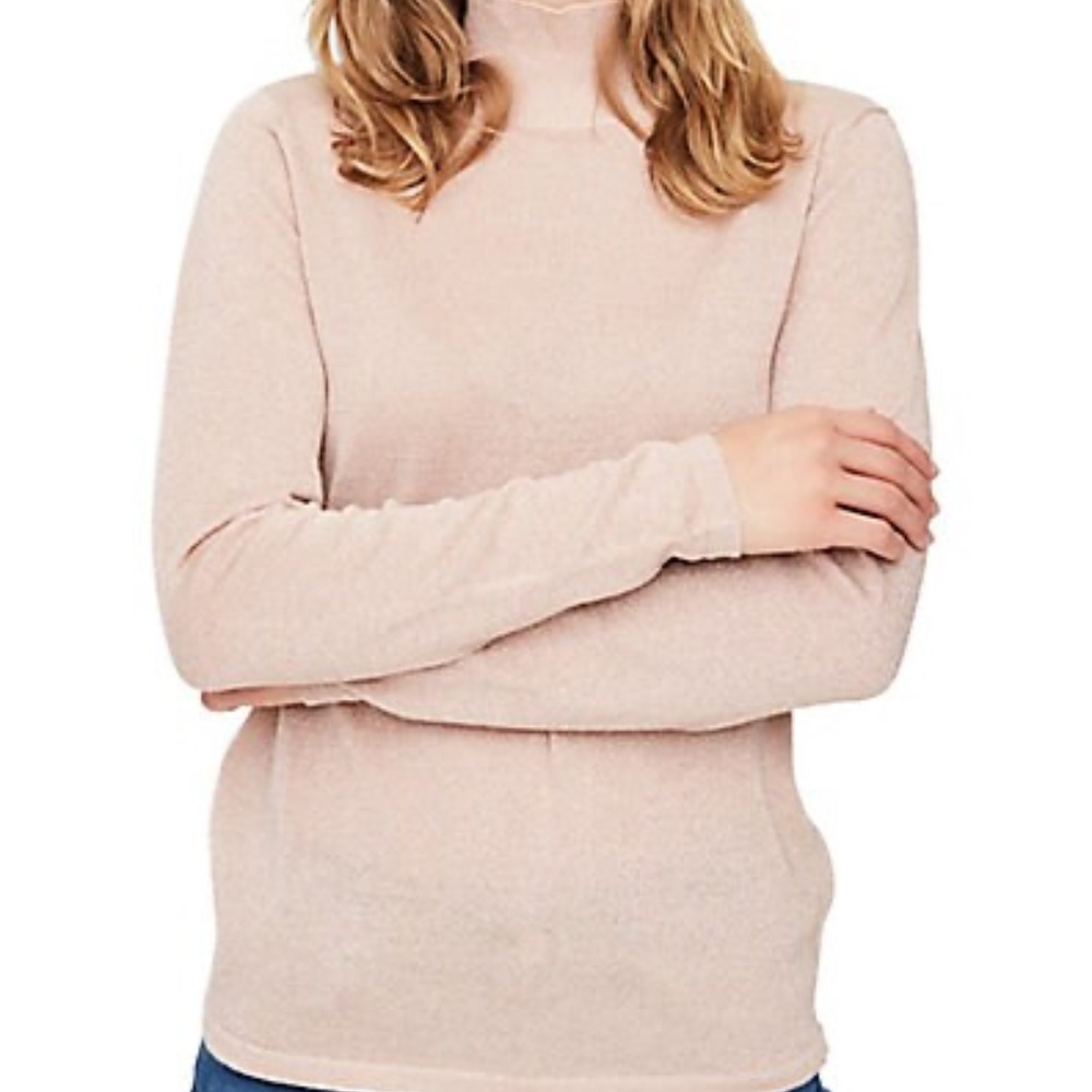 NWT Vero Moda Textured Cotton-Blend Turtleneck Small Rose Dust Size Small